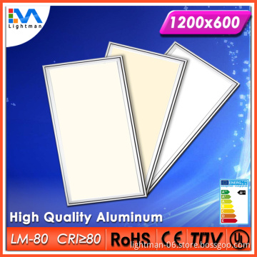 CE ROHS CB TUV certification LM>79 72w 1200x600 led panel lighting